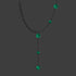 Sarcelle | Argent | Suspension double cascade de verre Firefly